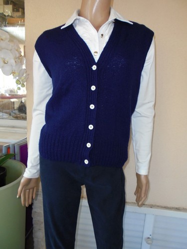 Gilet bleu marine sans manche - bleu,