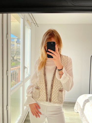 Gilet sans manche beige femme