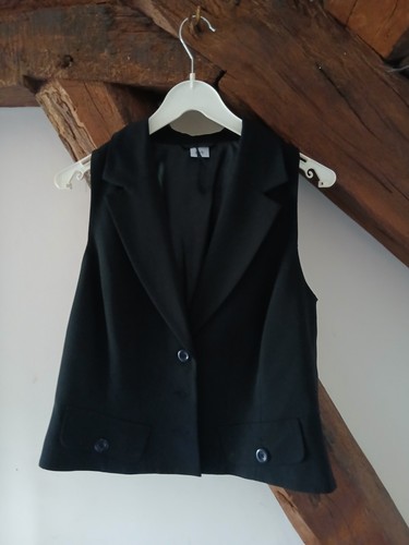 Gilet sans manches noir femme