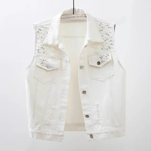 Gilet jean perlé sans - gilet, en